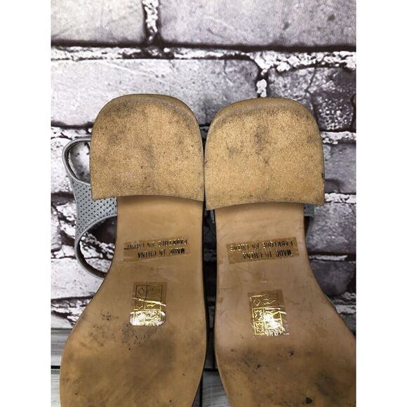 Vintage Jeffrey Campbell White Cap Gray Leather Perforated Sandals Women’s 7M US - Picture 13 of 16